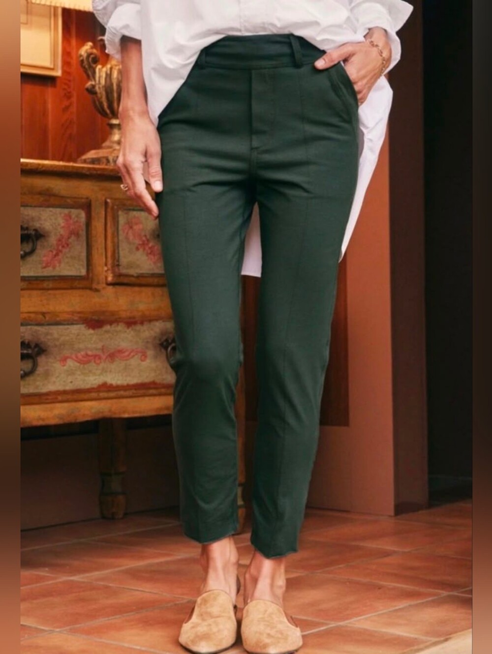 NWOT Frank & Eileen Murphy  Evergreen Super Stretch Dark Green Pants